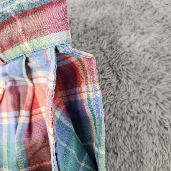 Talbots Shorts Womens Size 14 Multicolor Linen-Cotton Blend Plaid Lightweight - Picture 5 of 16